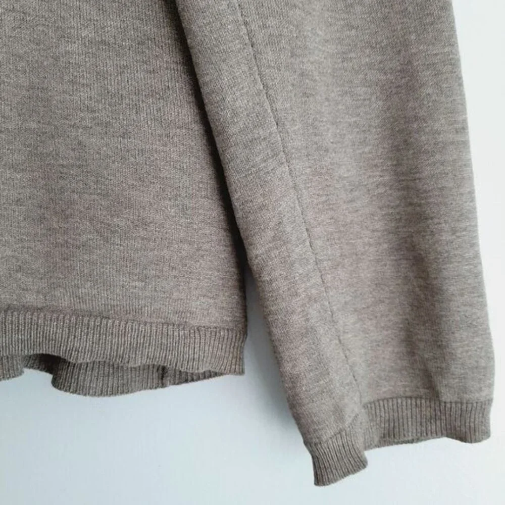 BANANA REPUBLIC Cardigan Button Down Silk Cotton Blend Green Grey Sz M Flawed - Picture 6 of 13